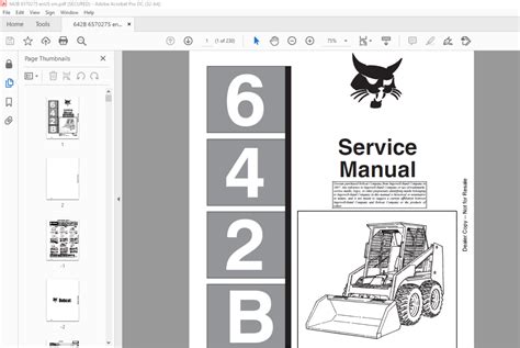 bobcat 642b service manual